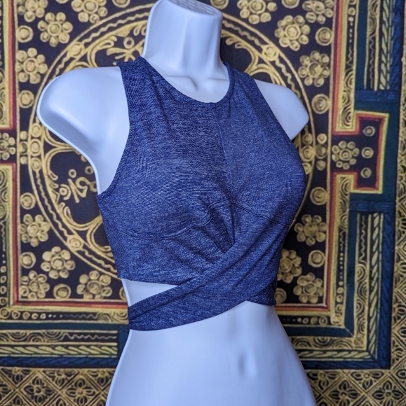 Echt Flex Crop Wrap Tank Blue Size XS - Picture 3 of 10